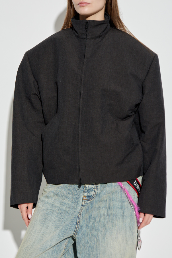 【送料&関税込】Balenciaga Standing Collar Jacket Women's Standing Collar Jacket in Light Blue | Balenciaga US